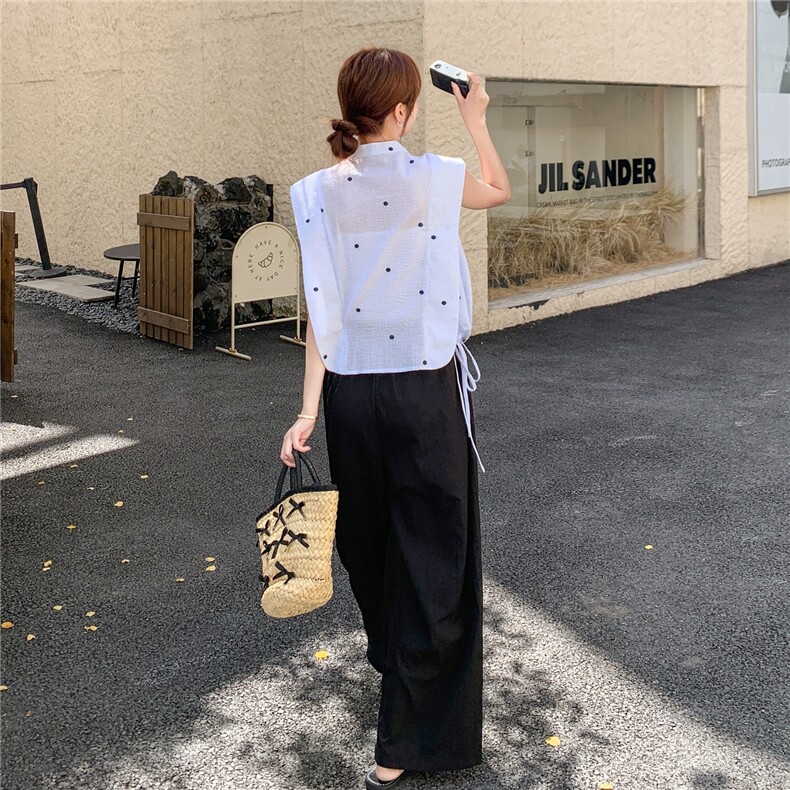 休闲减龄复古衬衫阔腿裤套装女夏2025新款港风复古两件套大方得体,女装套装/套裙,2C135
