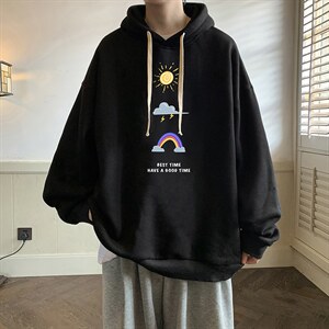 纯棉连帽卫衣男大码运动帽衫宽松薄WY2141-P35 加绒款-P40图片