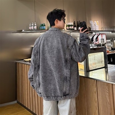 男新款复古牛仔夹克简约设计感立领外套BJ2226P75，男装工装外套，星座1116-2