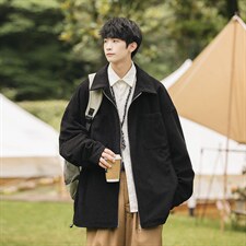 2023秋潮流灯芯绒cityboy拉链外套男休闲大码翻领夹克J25019-P85，男装夹克，电商A082