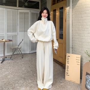 韩版宽松休闲运动卫衣卫裤套装女2025春秋季新款学院风减龄两件套图片