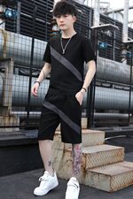 【】2021夏季新款短袖套装男士潮流t恤潮牌男装T718-P50，男装套装，星座1206（原A206）