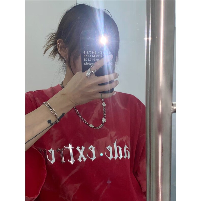 五分袖休闲风宽松型常规款中长款显瘦显高扎染上衣棉夏季,男装T恤,星座506A