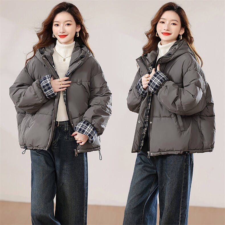 2024冬季新款时尚气质优雅宽松舒适保暖中短款棉衣，女装棉衣/棉服，香香