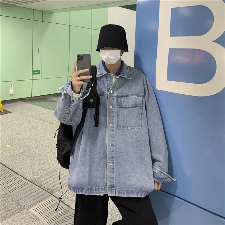 牛仔外套男士春秋夹克韩版潮流宽松帅气新款炸街工装衣JK451-P65,男装夹克,星座1008