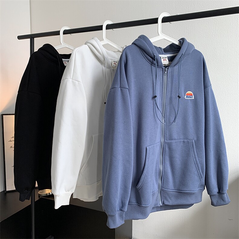 50%棉300克秋季新款港风宽松连帽开衫卫衣夹克外套W2205-P68控88,男装夹克,电商A036A