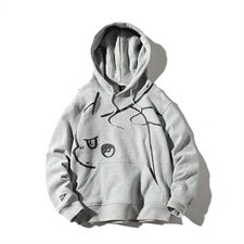 【】A003-HW3081-P55冬装新款加绒连帽男士卫衣水泥墙，男装卫衣，电商A003