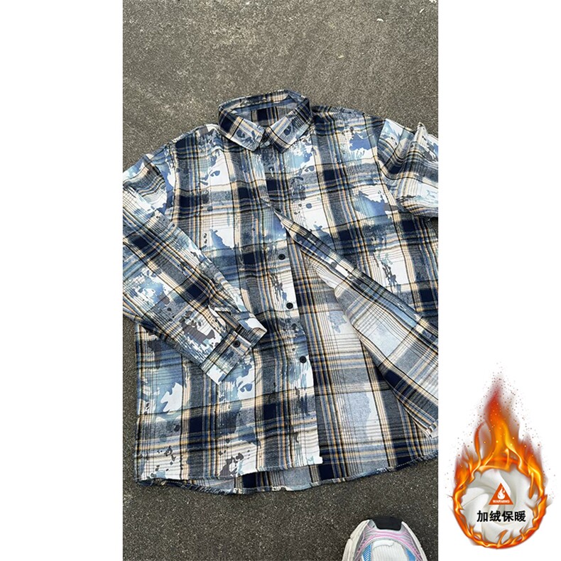 秋季格子衬衫休闲内搭衬衣高级感外套男C2239-特P28/CJ9741-特P42,男装衬衫,电商A007