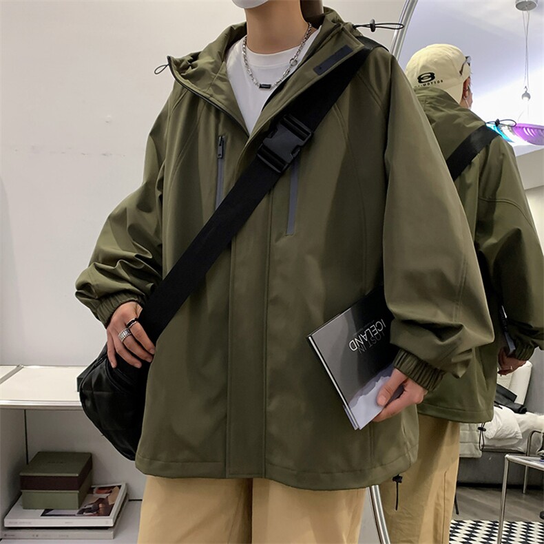 2024春季款户外工装连帽宽松夹克帅气防风百搭外套CYJK9237-P75,男装夹克,电商A128
