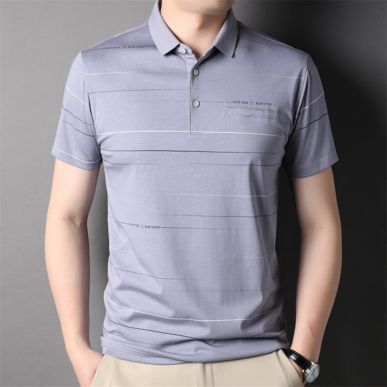 短袖t恤男翻领纯色上衣宽松打底衫棉质夏季新款男装商务休闲体恤,男装T恤,电商B212（原钱塘6029）