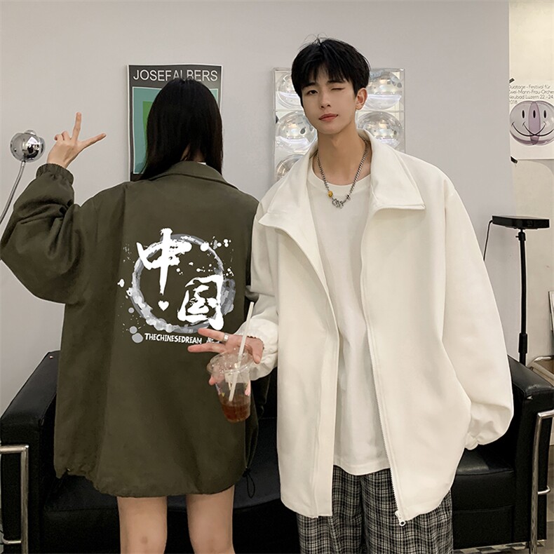 麂皮绒夹克男大码立领褂子外套JK85134-P68加绒款-P78,男装夹克,电商A040