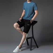 2023夏季新款冰丝中老年夏季休闲中年短袖t恤男运动衣服男装套装，男装T恤，电商B212（原钱塘6029）