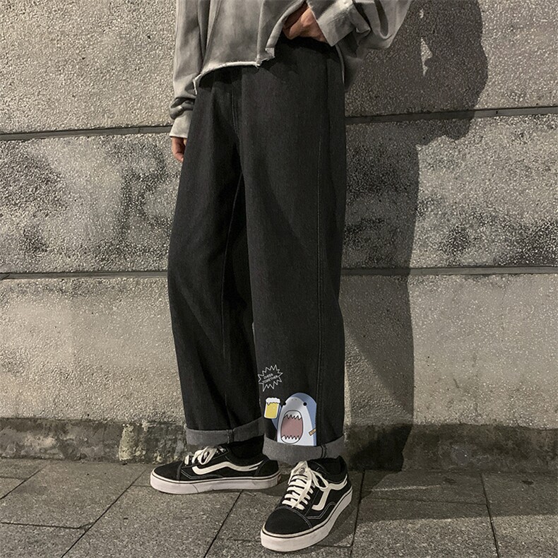 NK44137-P38直筒牛仔裤男士大码宽松九分裤男休闲长裤子男,男装牛仔裤,电商A040