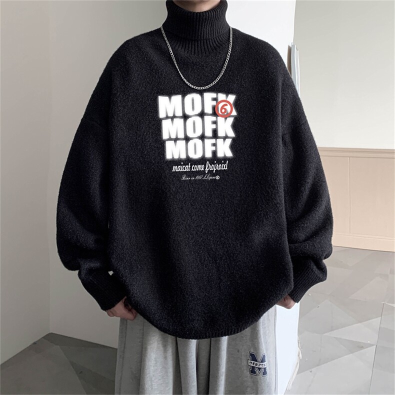 冬季高领毛衣男士加绒加厚翻领男毛线衣MG3362-P55限78加绒+10图片