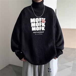 冬季高领毛衣男士加绒加厚翻领男毛线衣MG3362-P55限78加绒+10图片
