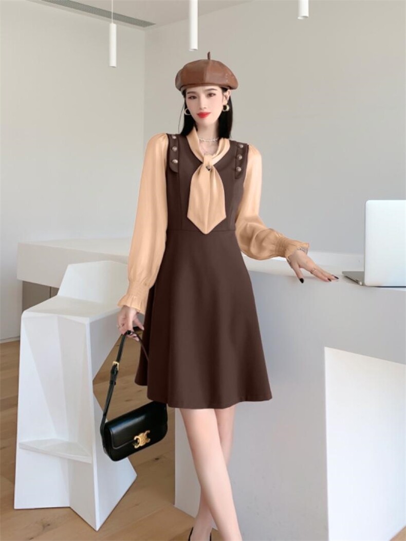 秋冬打底连衣裙，女装连衣裙，蕃米莉