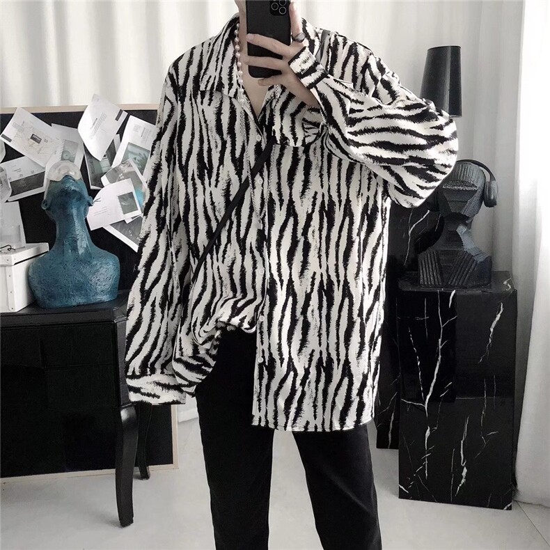 C46-P30百搭秋季衬衫慵懒潮流日系标准潮男新款长袖，男装衬衫，电商B323A