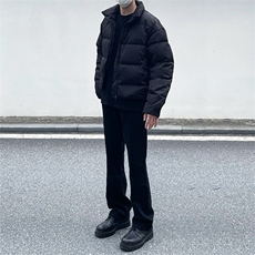 纯黑色高弹修身直筒大码微喇毛边牛仔裤男K860-K866-P50，男装牛仔裤，星座205