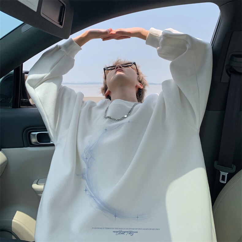 已注册/400高克重华棉外景秋冬圆领卫衣男宽松WY00279/P35加绒P45，男装卫衣，电商B316