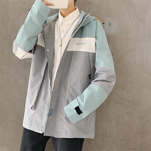 2021春季 男士休闲港风外套男 潮流夹克外套男宽松拼接 9202-P75图片