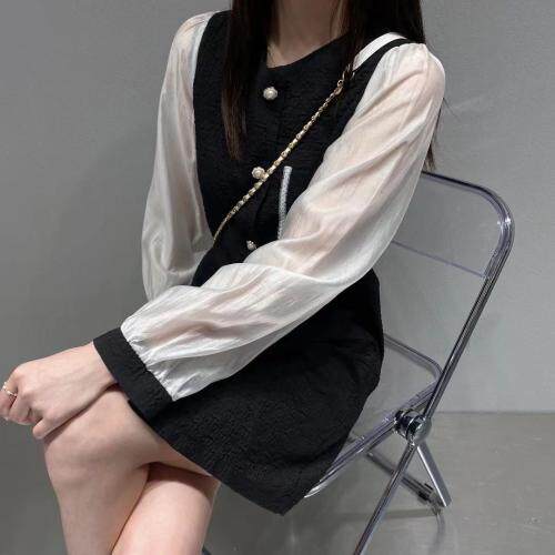 拼色连衣裙，女装连衣裙，U·M