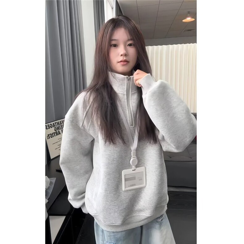 美式潮流休闲简约半拉链卫衣宽松男WY302-P45,男装卫衣,星座208-5