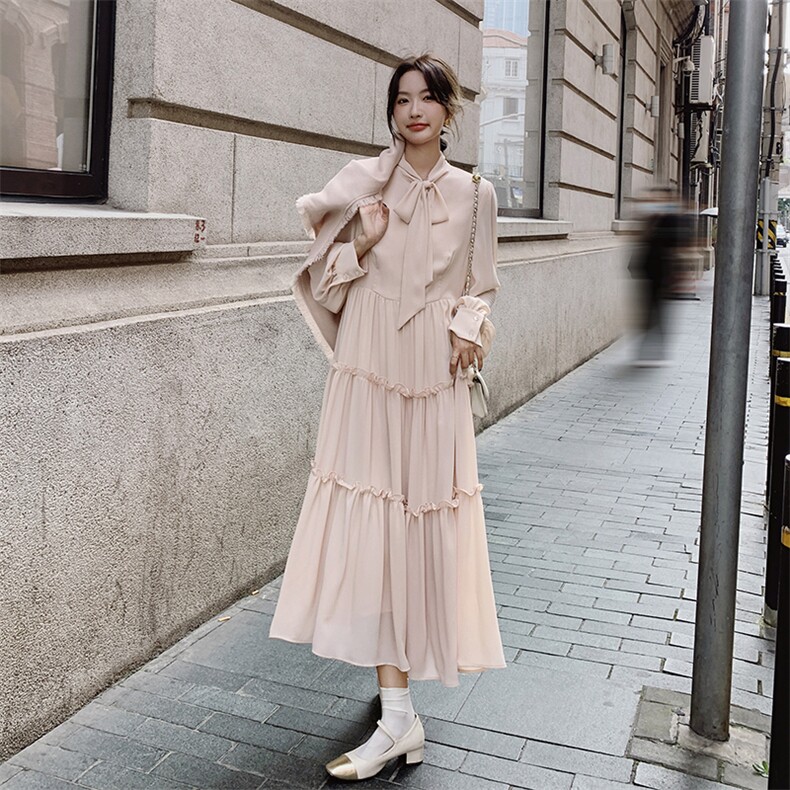 粉色小香风马甲连衣裙女2025年春秋新款法式温柔系穿搭,女装连衣裙,浪娴服饰