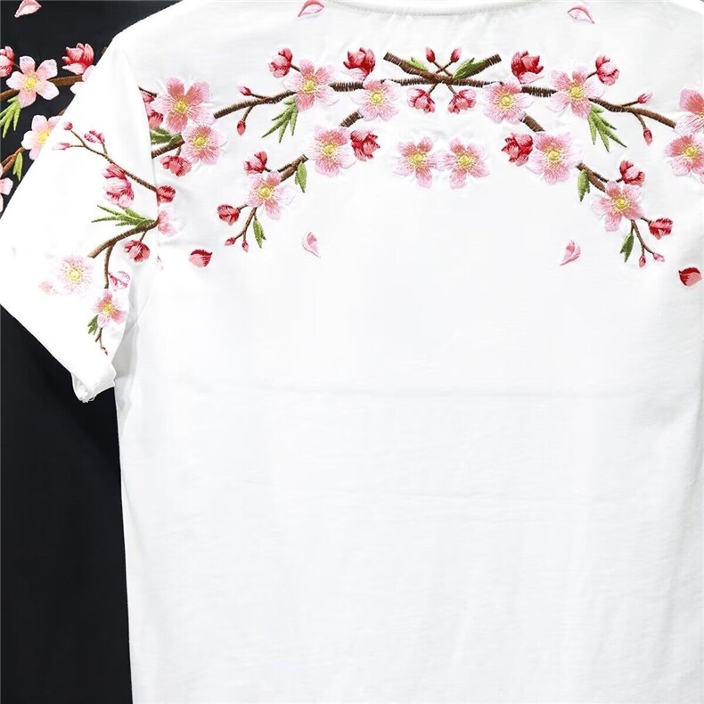 春夏季新潮纯棉体恤男装情侣潮流半袖衣服潮牌梅花刺绣短袖t恤,男装T恤,星座506A