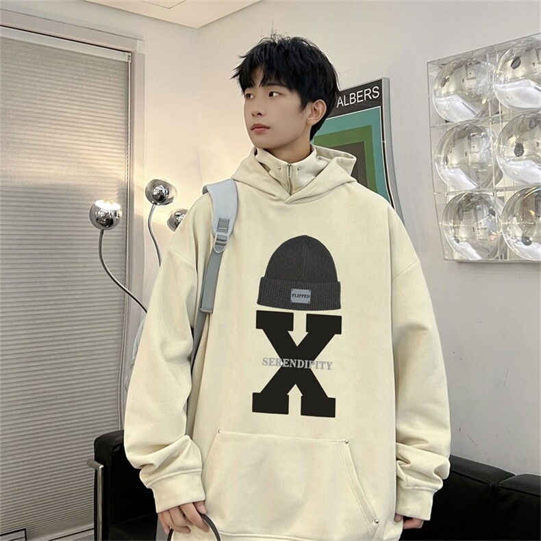 电商DSA028-LPMT23Q03P50新款潮流鹿皮绒连帽卫衣男限78,男装卫衣,电商A028