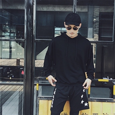 卫衣boyxco涤纶涤棉抽象图案连帽常规潮青春流行秋季运动宽松，男装卫衣，星座1506-1