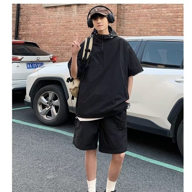 2025防晒衣套装男士夏季宽松休闲运动防紫外线一套男夏装,男装防晒衣,星座506A