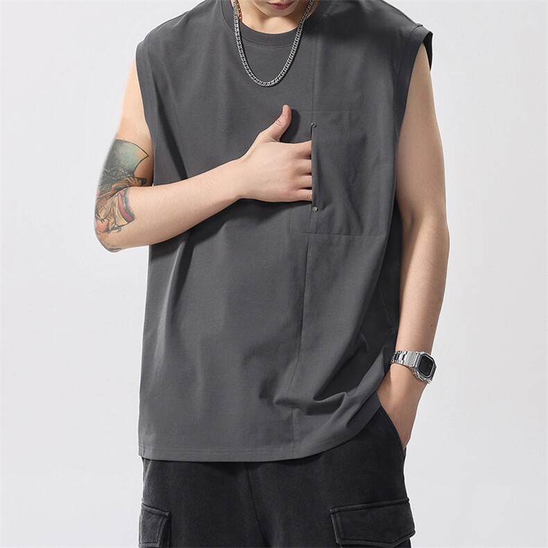 2026新款凉感背心男士夏季宽松大码运动吸汗无袖t恤潮薄健身，男装背心/马甲，电商D215