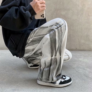 现货扎染裤子高街ins潮牌韩版潮流直筒束脚阔腿休闲裤男NB20-P30图片