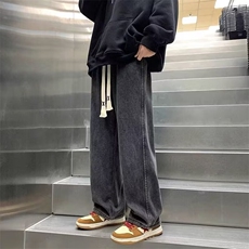 牛仔裤男生休闲夏季潮牌阔腿百搭直筒秋季美式宽松长裤子男款复古，男装牛仔裤，星座506A