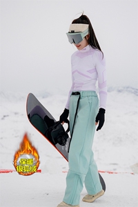 银狐绒休闲情侣单双板中性宽松登山滑雪裤K1002J加绒特批P55控108图片