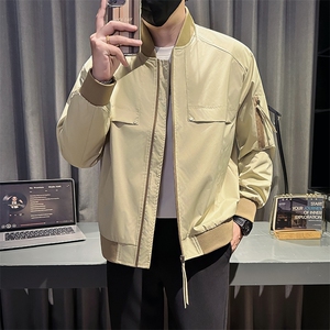 新款社会小伙秋装男时尚工装夹克男店主外套JK801-P78 控128 卡其图片