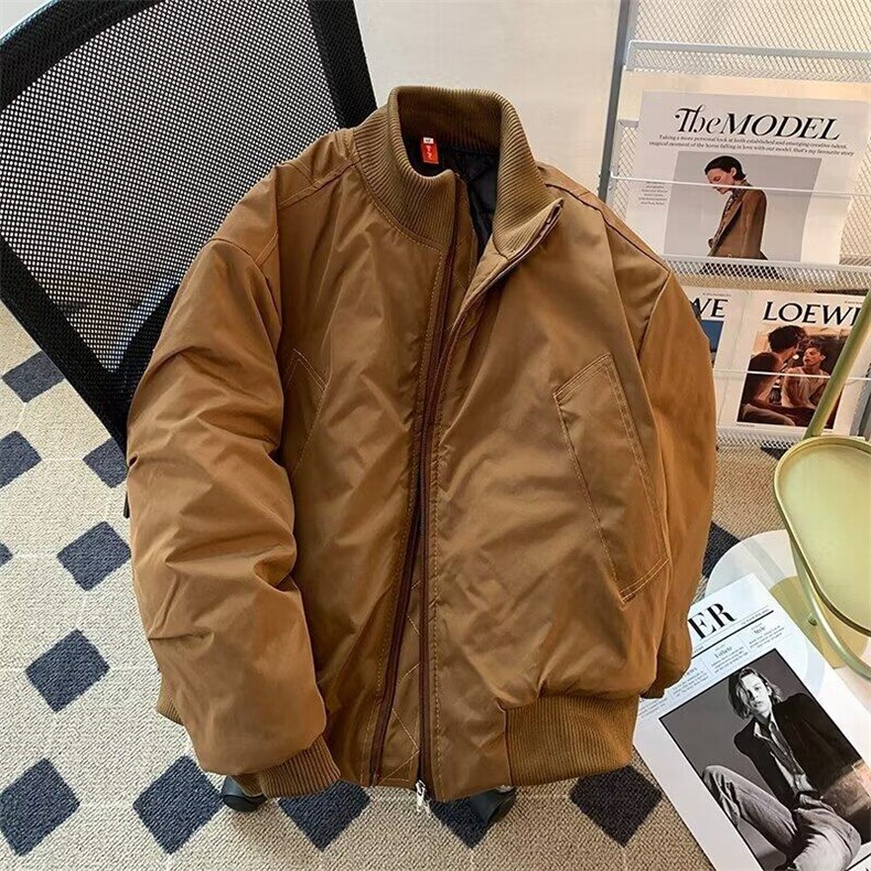 美式复古廓形飞行员夹克棉服外套标准常规拉链常规款MF334-P88图片