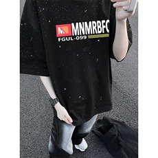 量大优供抖音视频支持得物配合二开美式满天星亮片短袖T恤MTX558，男装T恤，电商A486