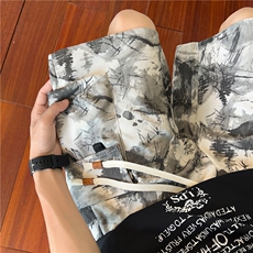 工装扎染多口袋短裤男五分裤中裤D44*P30控58，男装牛仔裤，星座227-1
