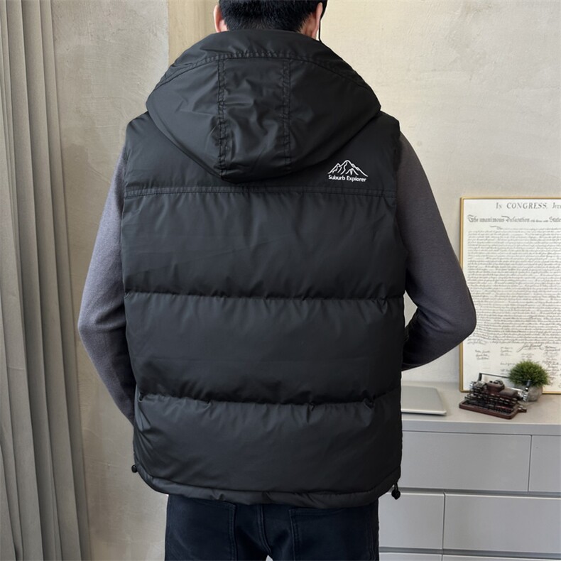 短款连帽羽绒马夹男休闲日系面包服保暖外套马甲背心M06-P125,男装背心/马甲,电商A239