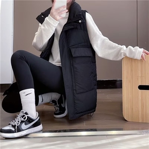 韩版港风东大门大码羽绒服女冬装新款宽松加厚大口袋马甲棉服外套图片