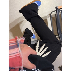 【有货】毛边517弯刀牛仔裤男款修身直筒微喇裤子高街KZA21LL-P48，男装牛仔裤，星座1007（原301D）