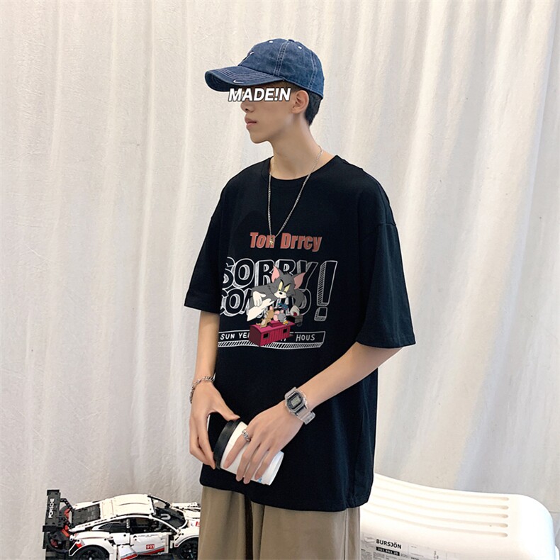 ！春夏新款纯棉宽松短袖T恤男士情侣体恤衫男DX09-P20,男装T恤,电商B367