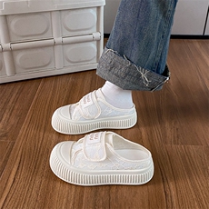 2024帆布鞋子女夏季新款韩版ins学生休闲女鞋镂空百搭凉拖鞋，女鞋拖鞋，电商A223