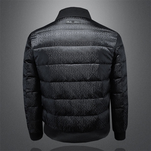 2023冬季90%白鸭绒亮面立领羽绒服镂空图片
