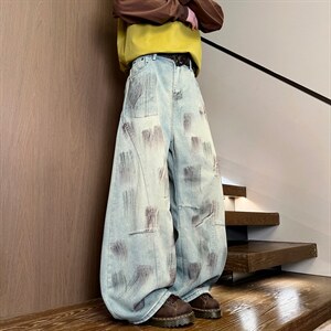 XZ616 春季美式做旧印花缉明线打褶休闲牛仔裤 K26009 特P45控88，男装牛仔裤，星座512A（原616）