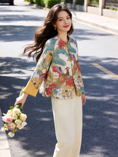 芷墨春季复古新中式盘扣显瘦外套日常通勤显高显瘦唐装减龄外套女，女装短外套，芷墨服饰