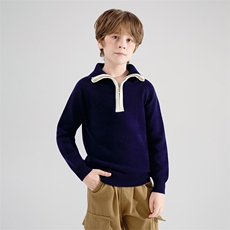 2025年时尚百搭提前简约儿童加厚半拉链，童装儿童羊毛衫，牧皓研