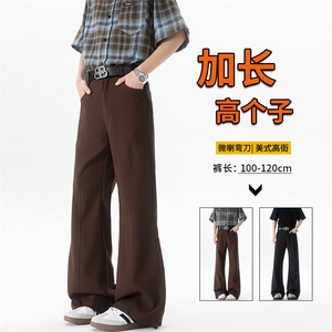 美式高街弯刀裤微喇裤子男款190cm115高个子加长直筒西裤KZ059P50图片