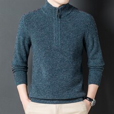 YL99038全羊毛羊毛衫男绵羊毛针织衫立领加厚打底衫毛衣P198，男装针织衫/毛衣，电商B360